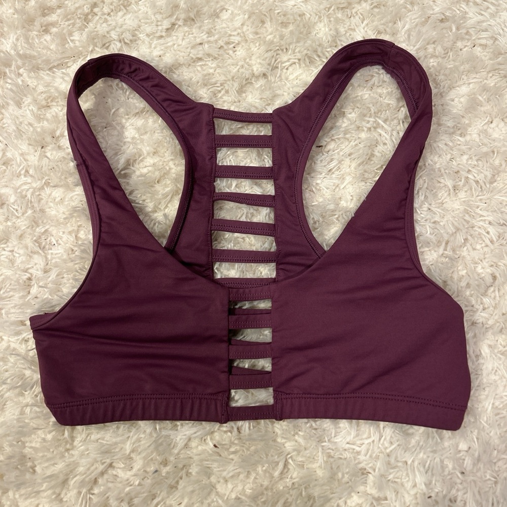 Women's Purple Strappy Sports Bra